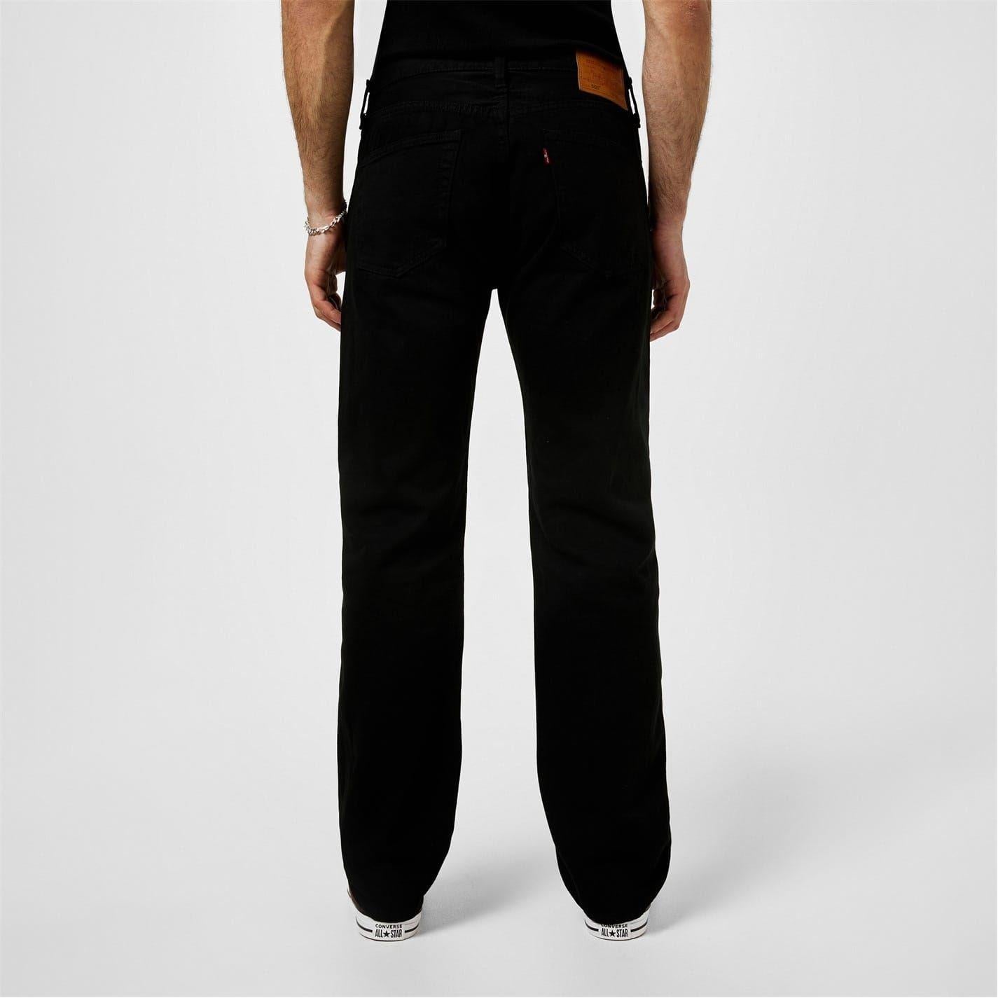 Black - Side - Levis Mens 501 Original Crash Courses Jeans