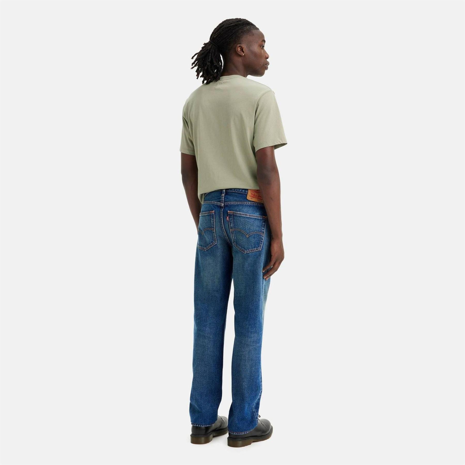 Blue - Side - Levis Mens 501 Original Crash Courses Jeans