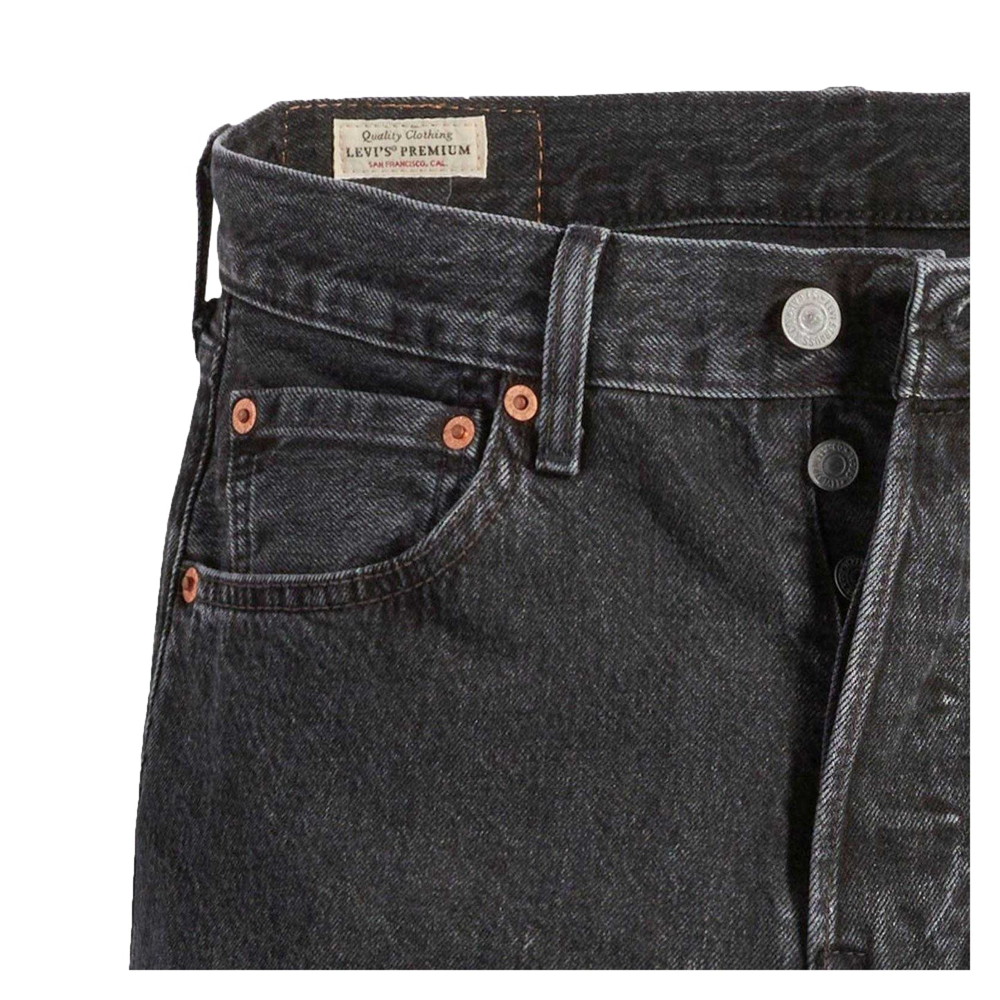 Grey - Side - Levis Mens 501 Original Crash Courses Jeans