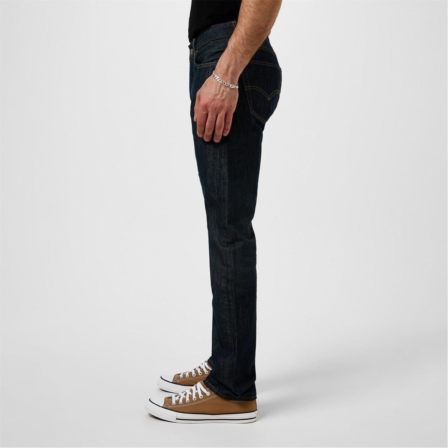 Dark Indigo - Back - Levis Mens 501 Original Crash Courses Jeans