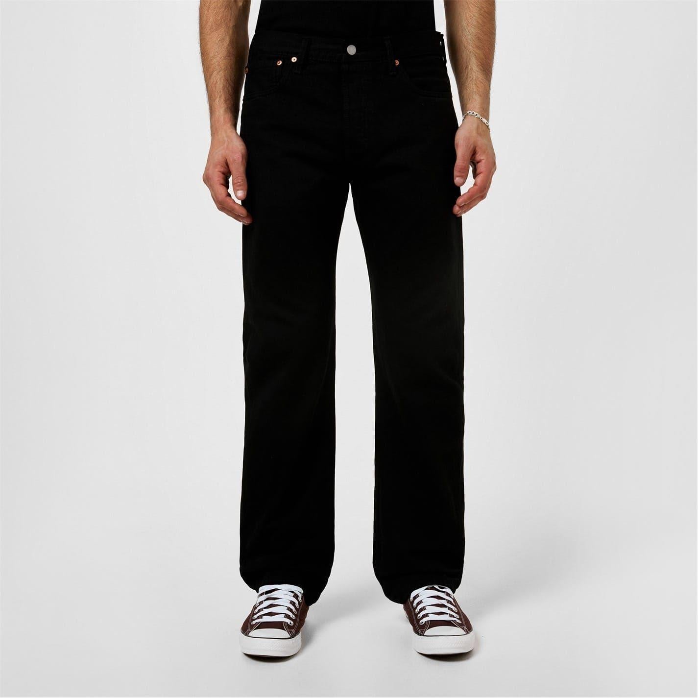 Black - Front - Levis Mens 501 Original Crash Courses Jeans