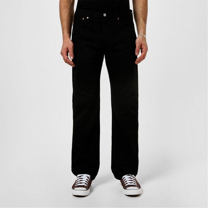 Black - Front - Levis Mens 501 Original Crash Courses Jeans