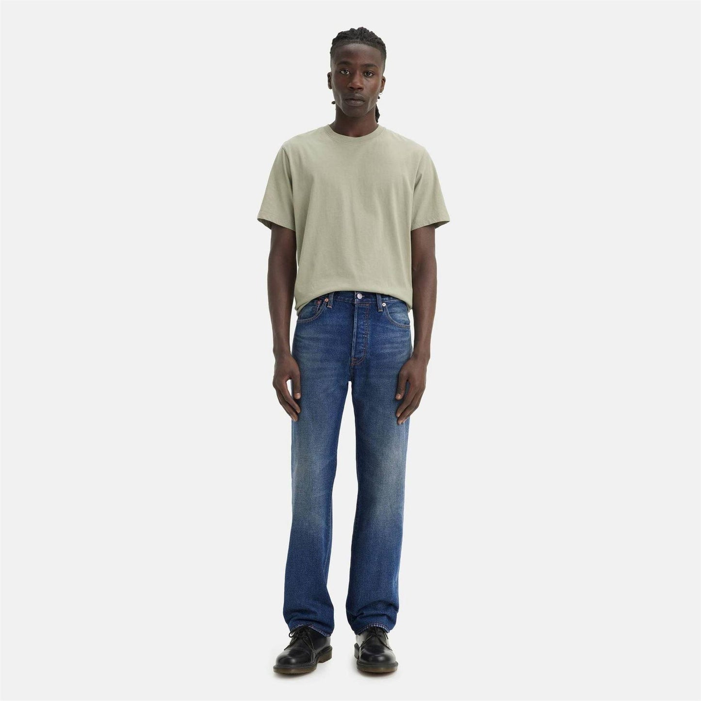 Blue - Front - Levis Mens 501 Original Crash Courses Jeans