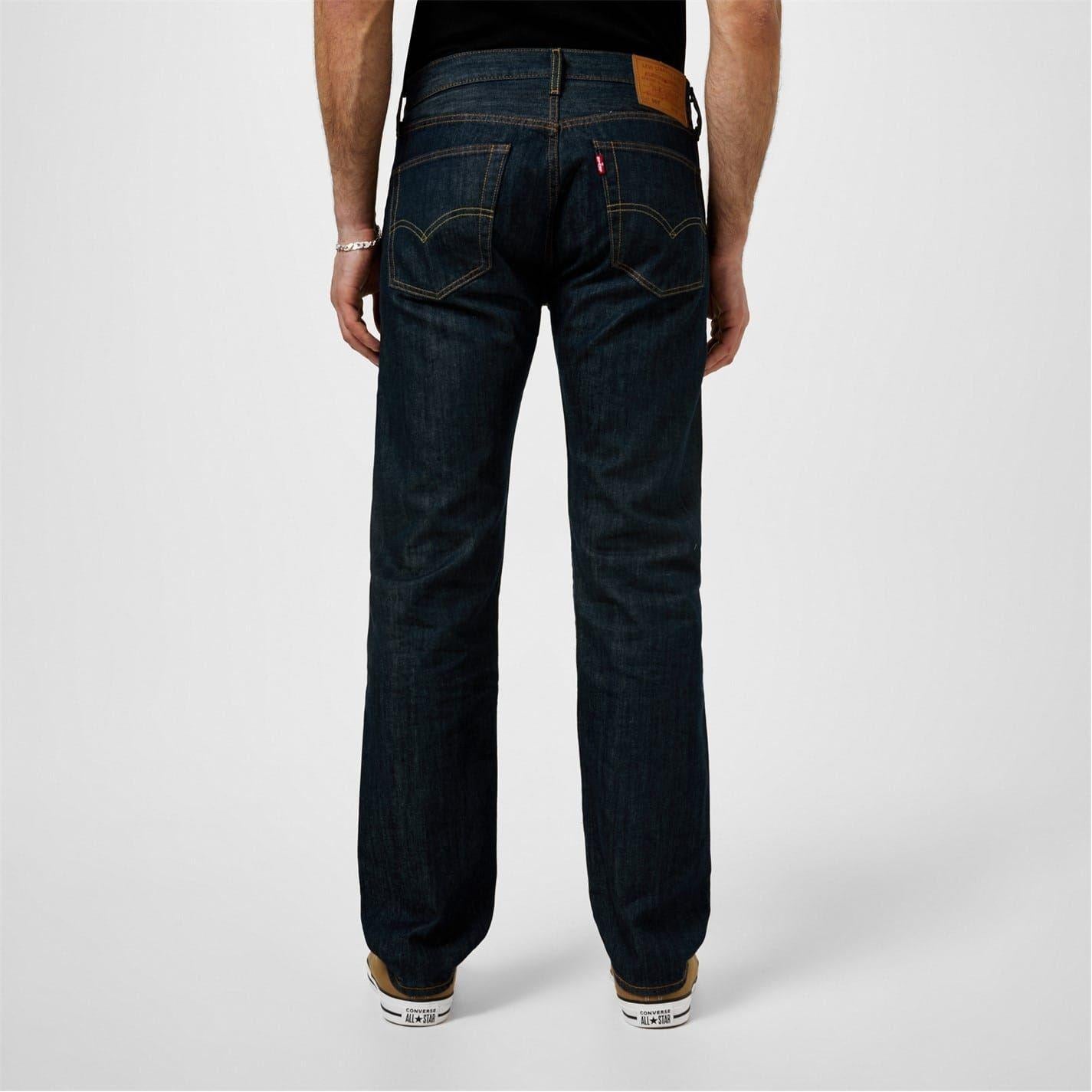 Dark Indigo - Side - Levis Mens 501 Original Crash Courses Jeans