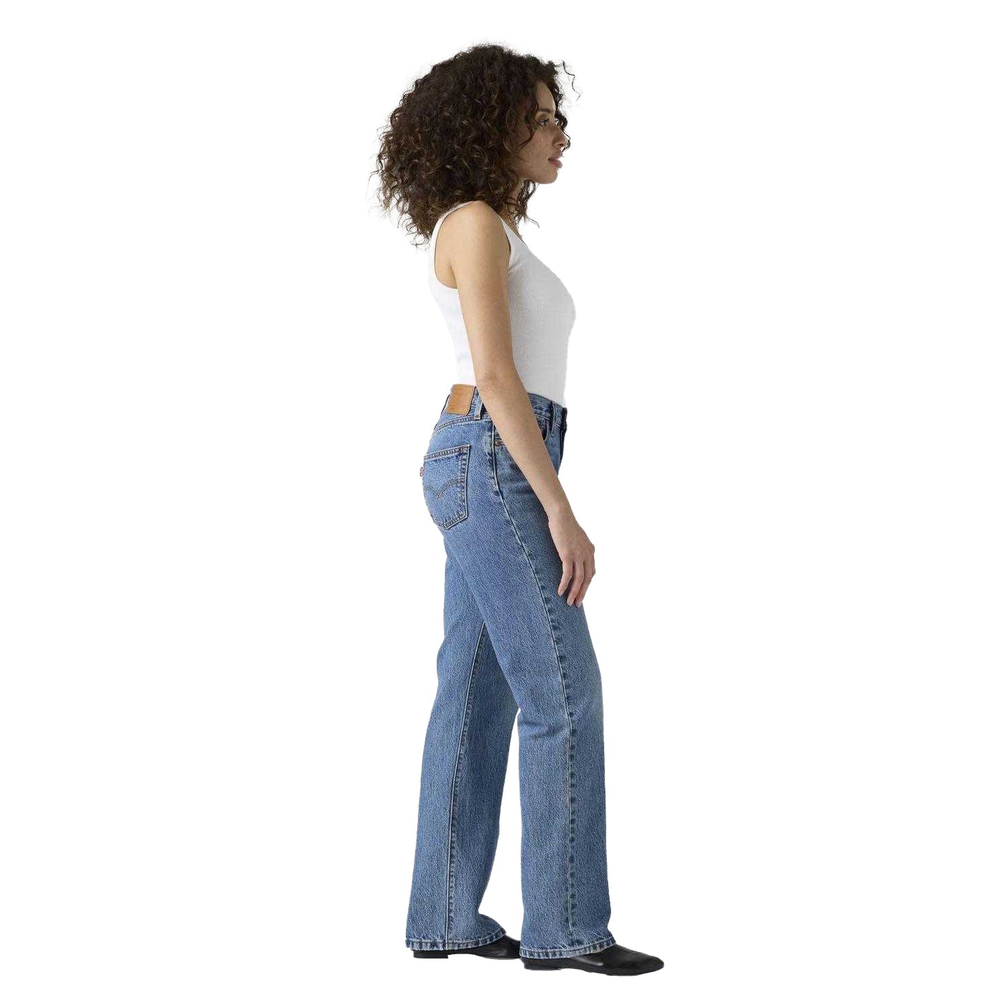 Blue - Side - Levis Womens-Ladies 501 90s Jeans