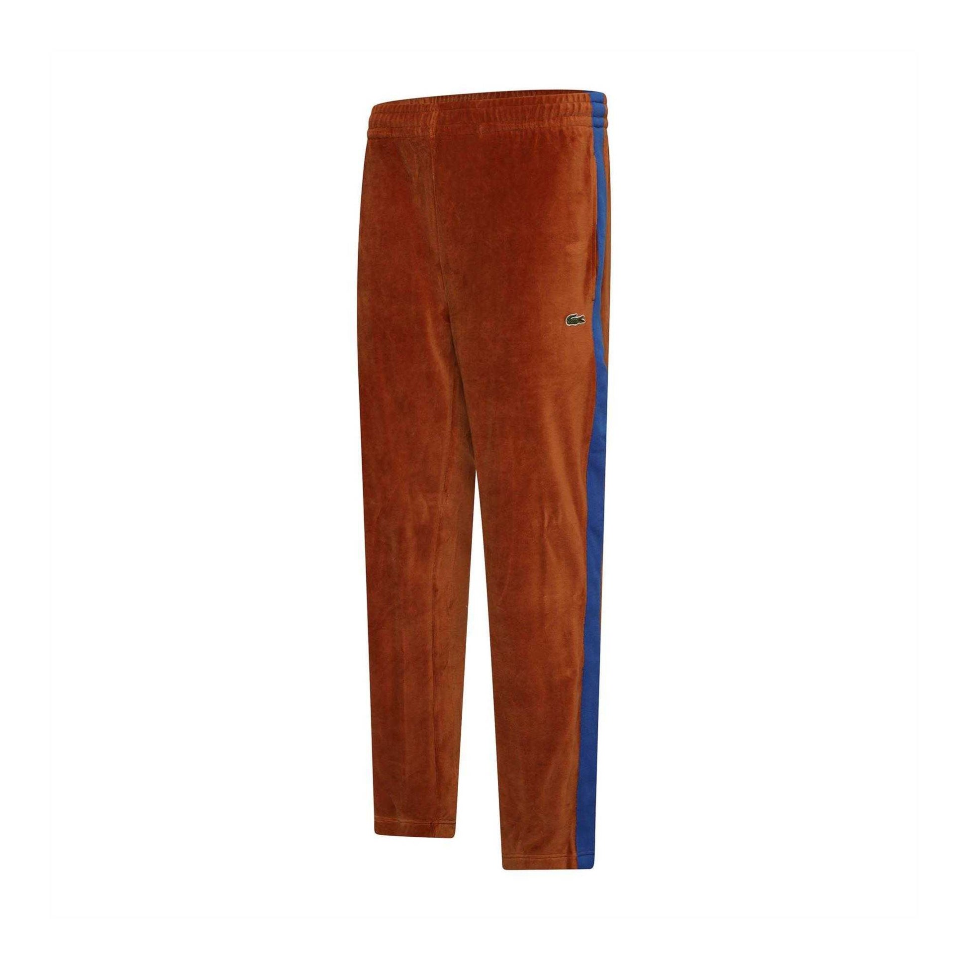 Brown - Side - Lacoste Unisex Adult Contrast Striped Tracksuit Bottoms