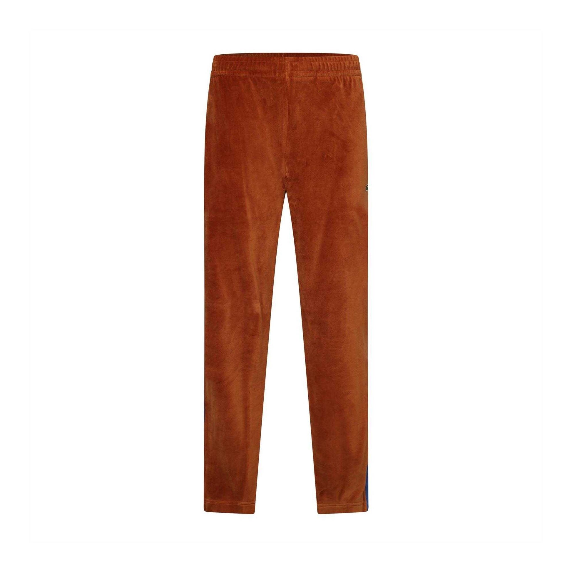 Brown - Front - Lacoste Unisex Adult Contrast Striped Tracksuit Bottoms
