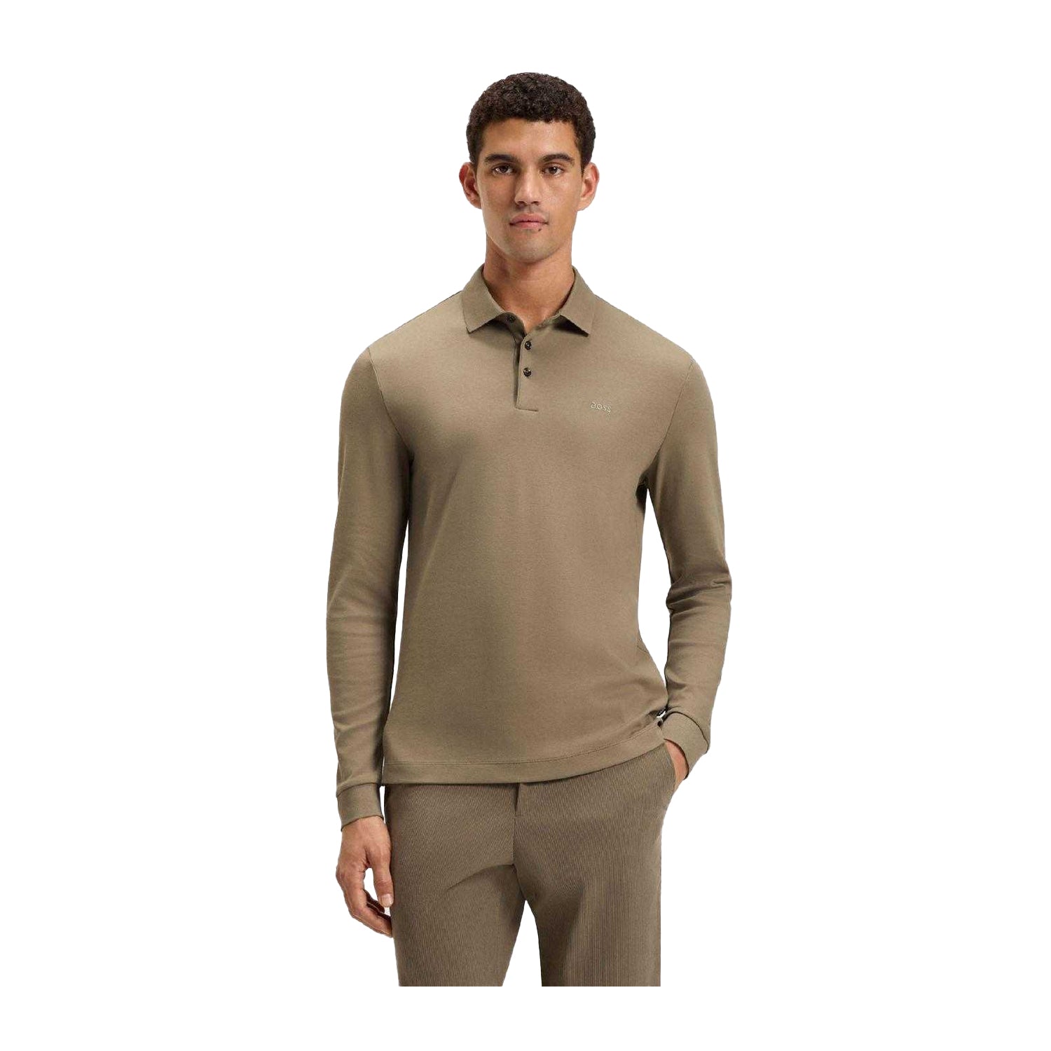 Brown - Side - Boss Mens Pado 30 Polo Shirt