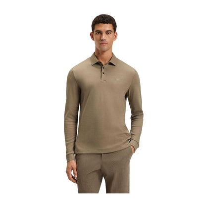 Brown - Side - Boss Mens Pado 30 Polo Shirt
