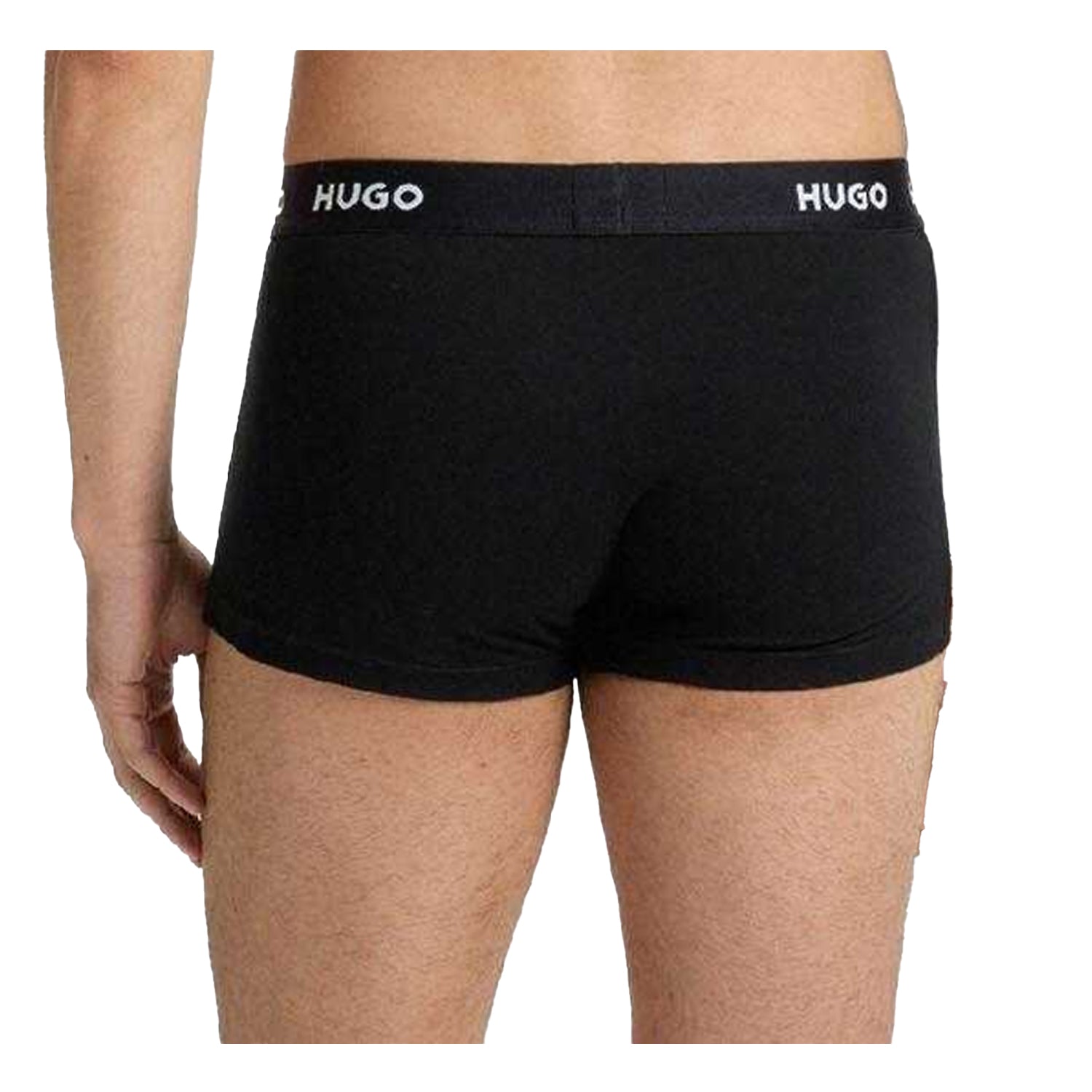 Black - Back - Hugo Mens Logo Boxer Shorts (Pack of 3)