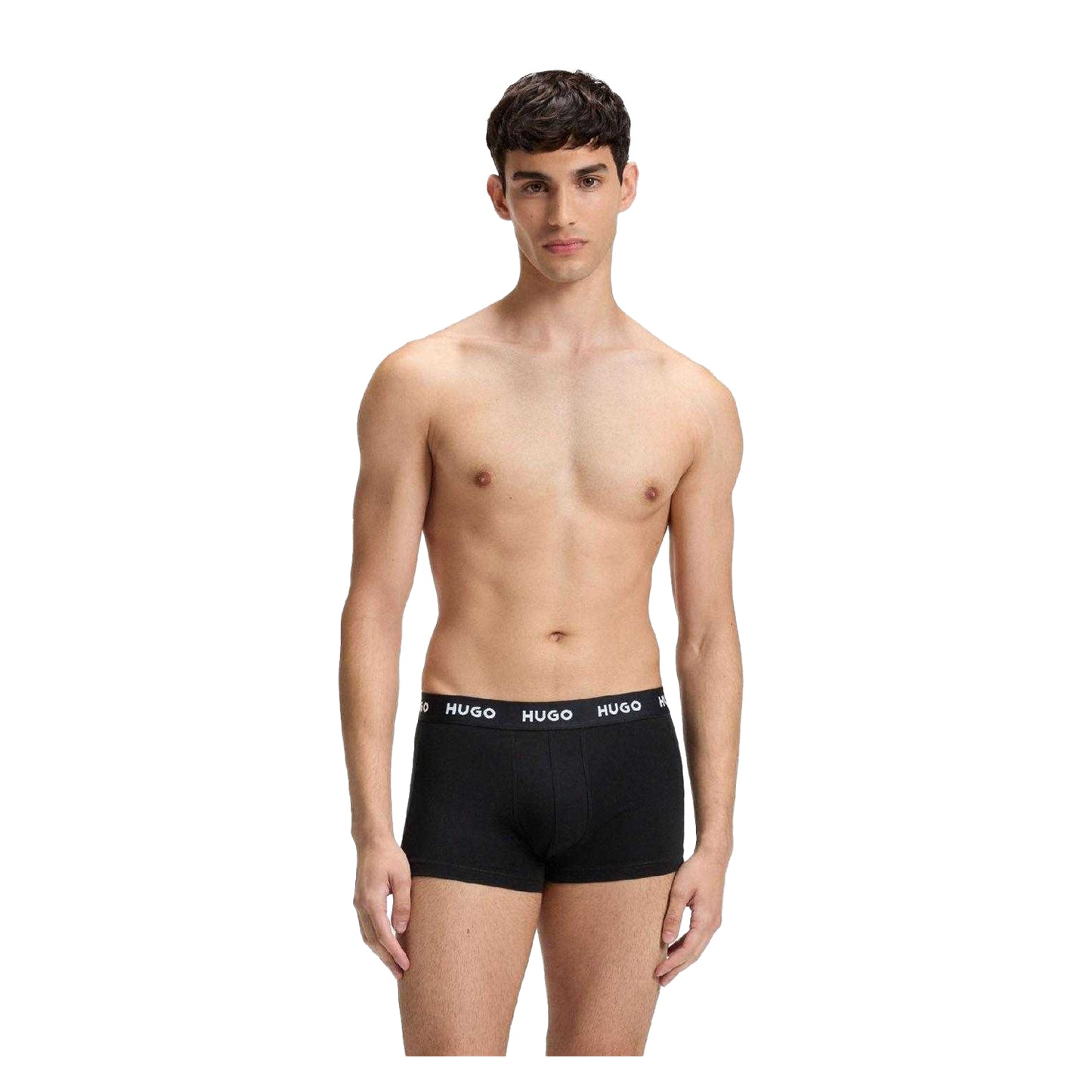 Black - Lifestyle - Hugo Mens Logo Boxer Shorts (Pack of 3)