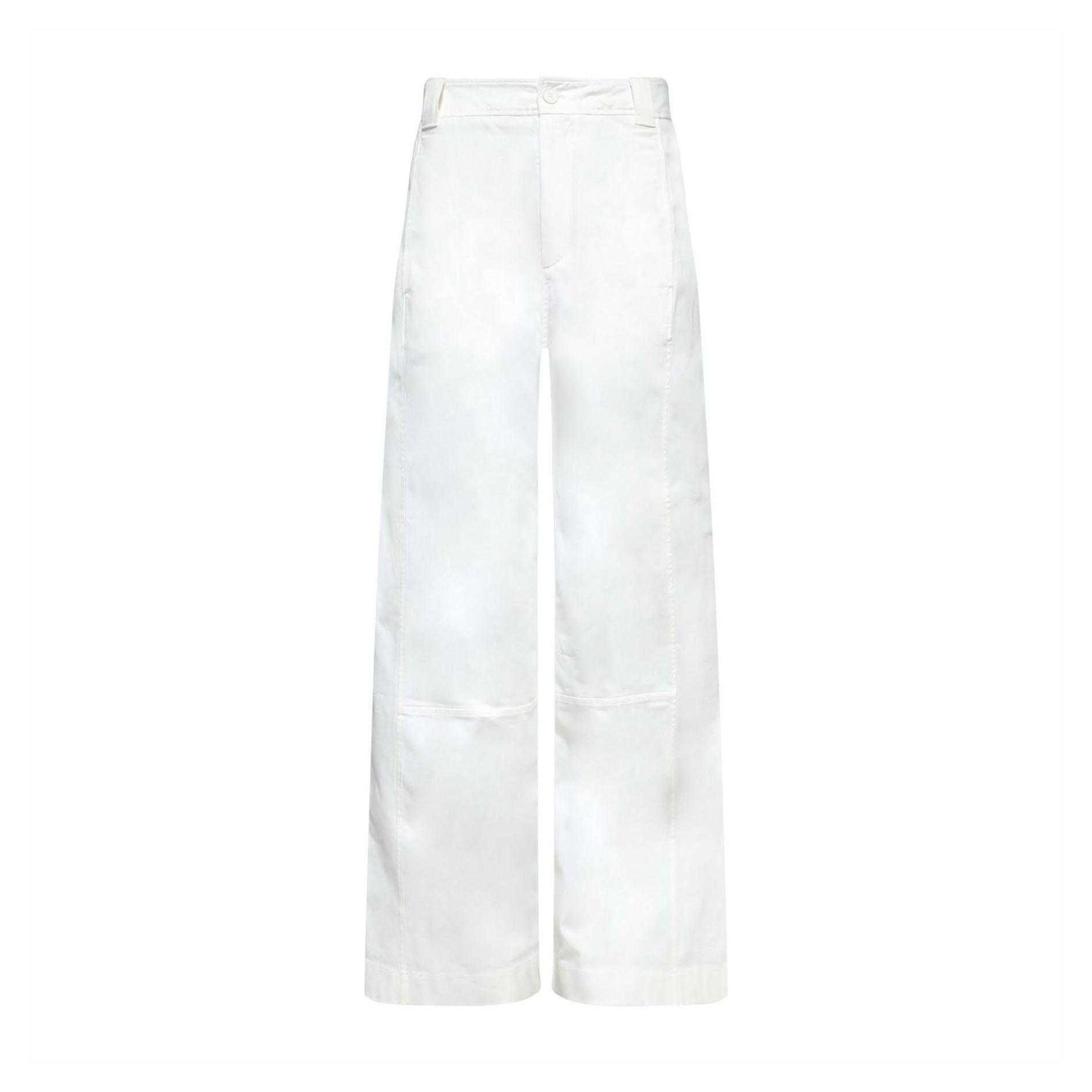 Cream - Front - Lacoste Womens-Ladies Gabardine Trousers