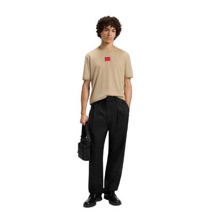 Beige - Lifestyle - Hugo Mens Diragolino212 Logo T-Shirt