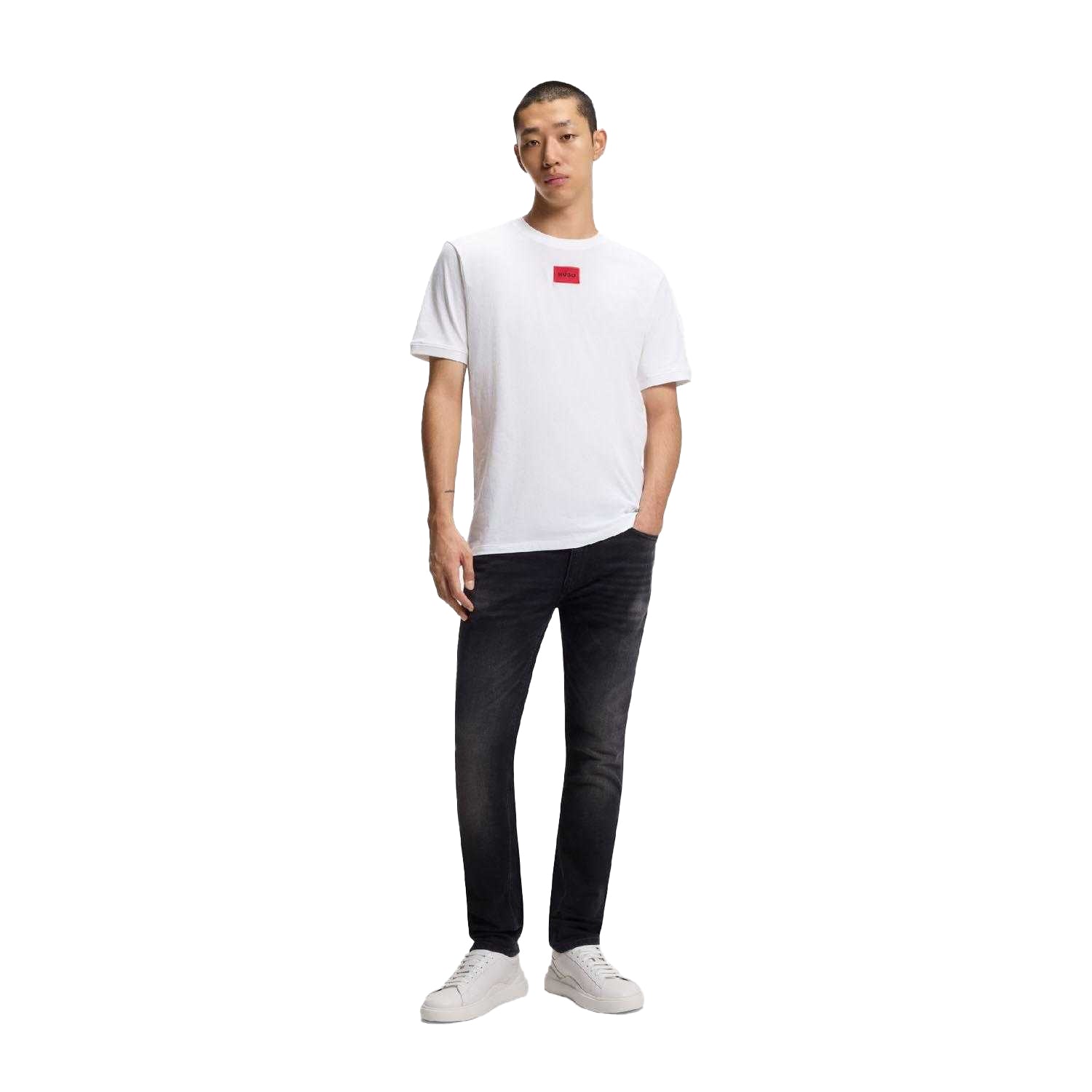 White - Lifestyle - Hugo Mens Diragolino212 Logo T-Shirt