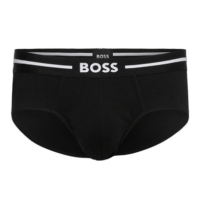 Black - Side - Boss Mens Logo Briefs (Pack of 3)