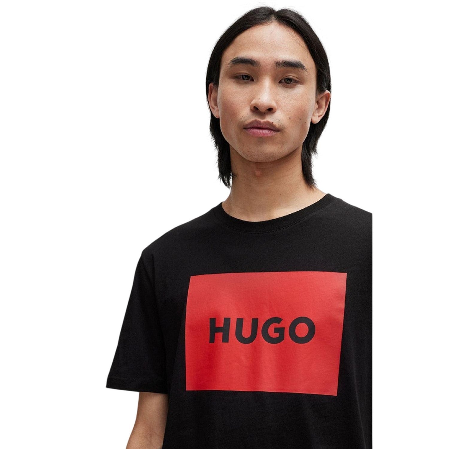 Black - Side - Hugo Mens Dulive Box Logo T-Shirt