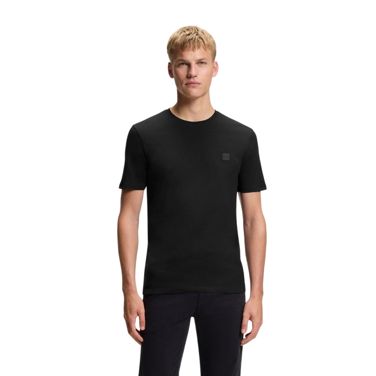 Black - Side - Boss Mens Tales Tonal Logo T-Shirt