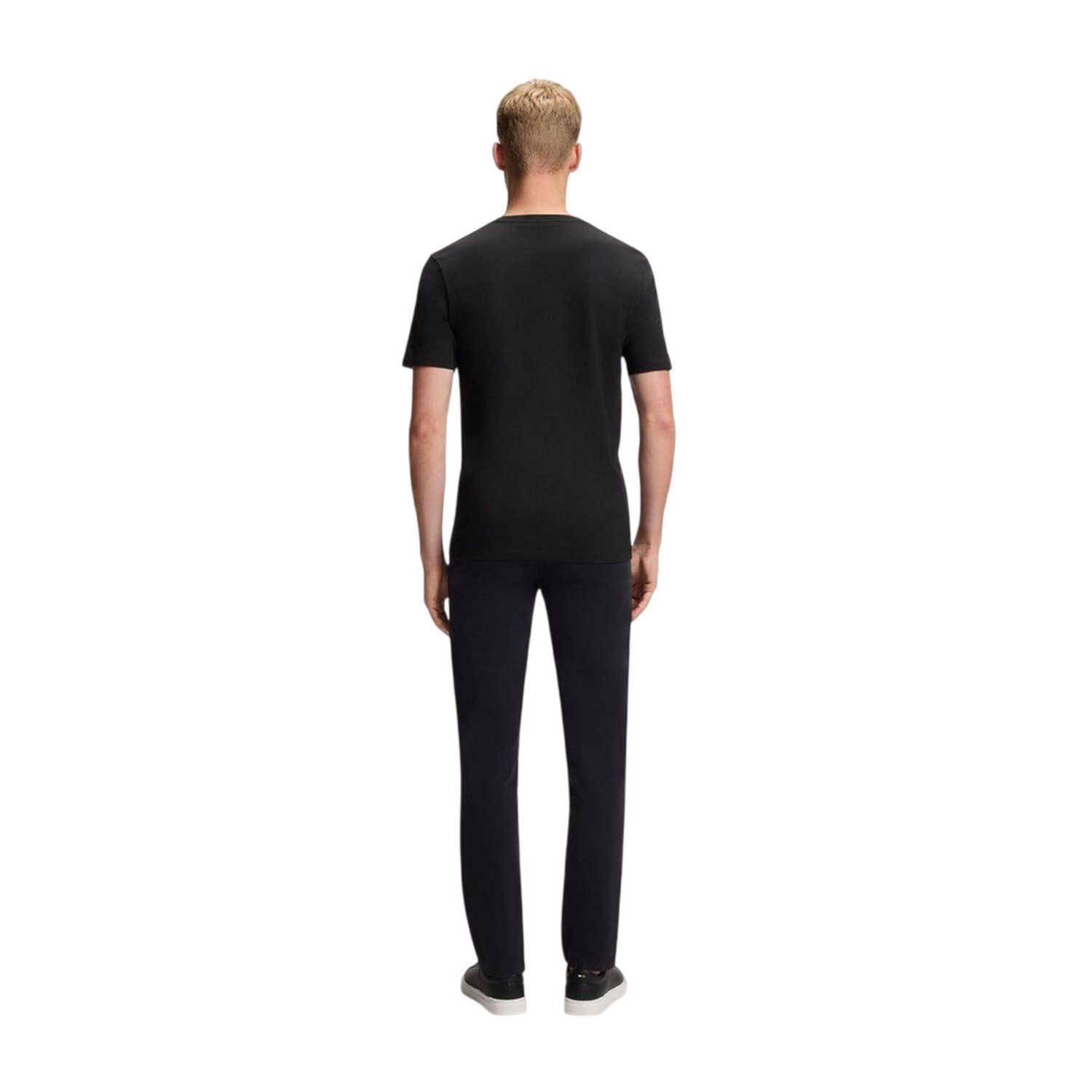 Black - Pack Shot - Boss Mens Tales Tonal Logo T-Shirt