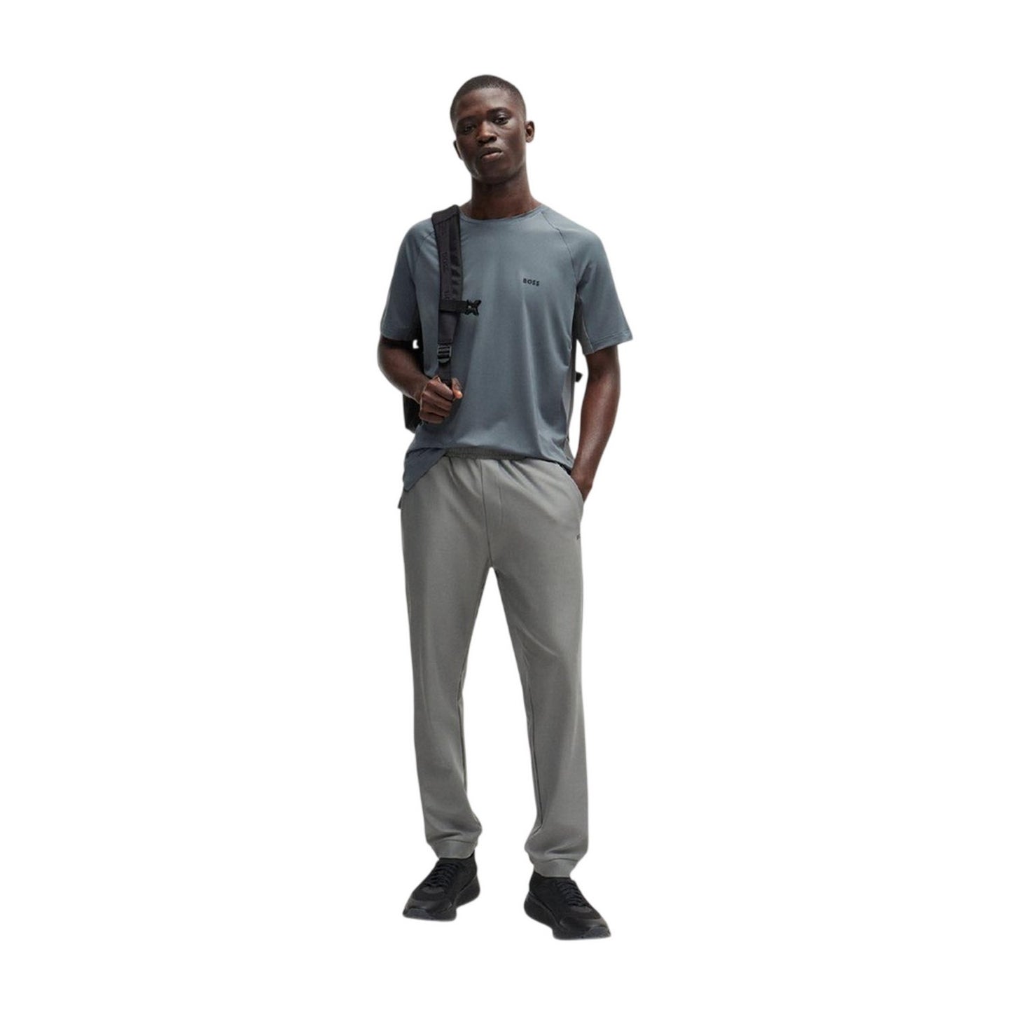 Beige - Pack Shot - Boss Mens Active 4 Way Stretch T-Shirt