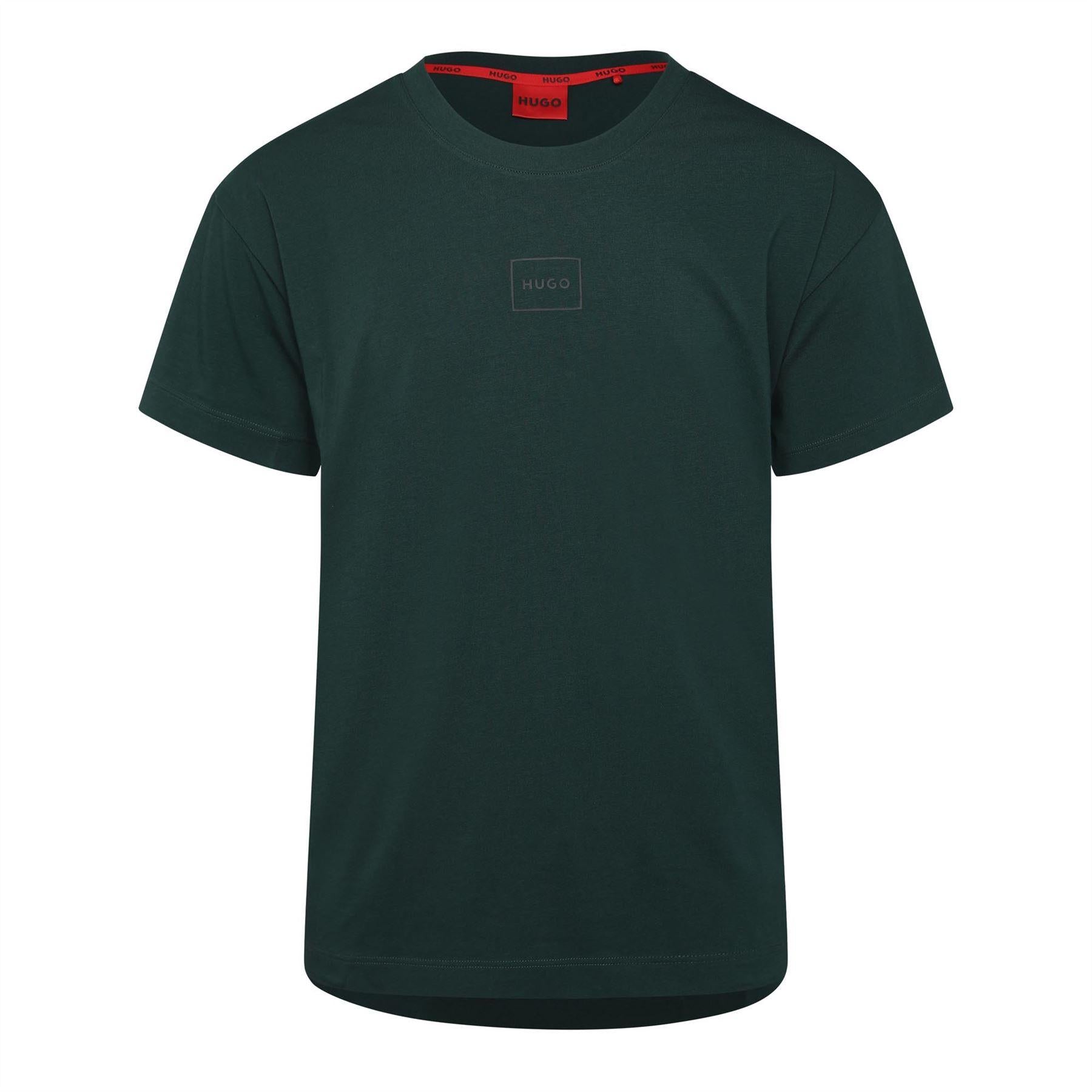 Green - Front - Hugo Mens Laze Logo Cotton T-Shirt