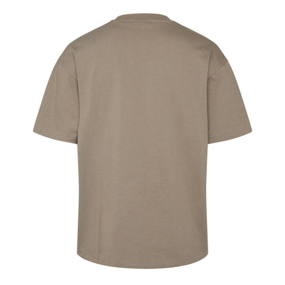 Brown - Back - Hugo Mens Dinkee Logo Oversized T-Shirt