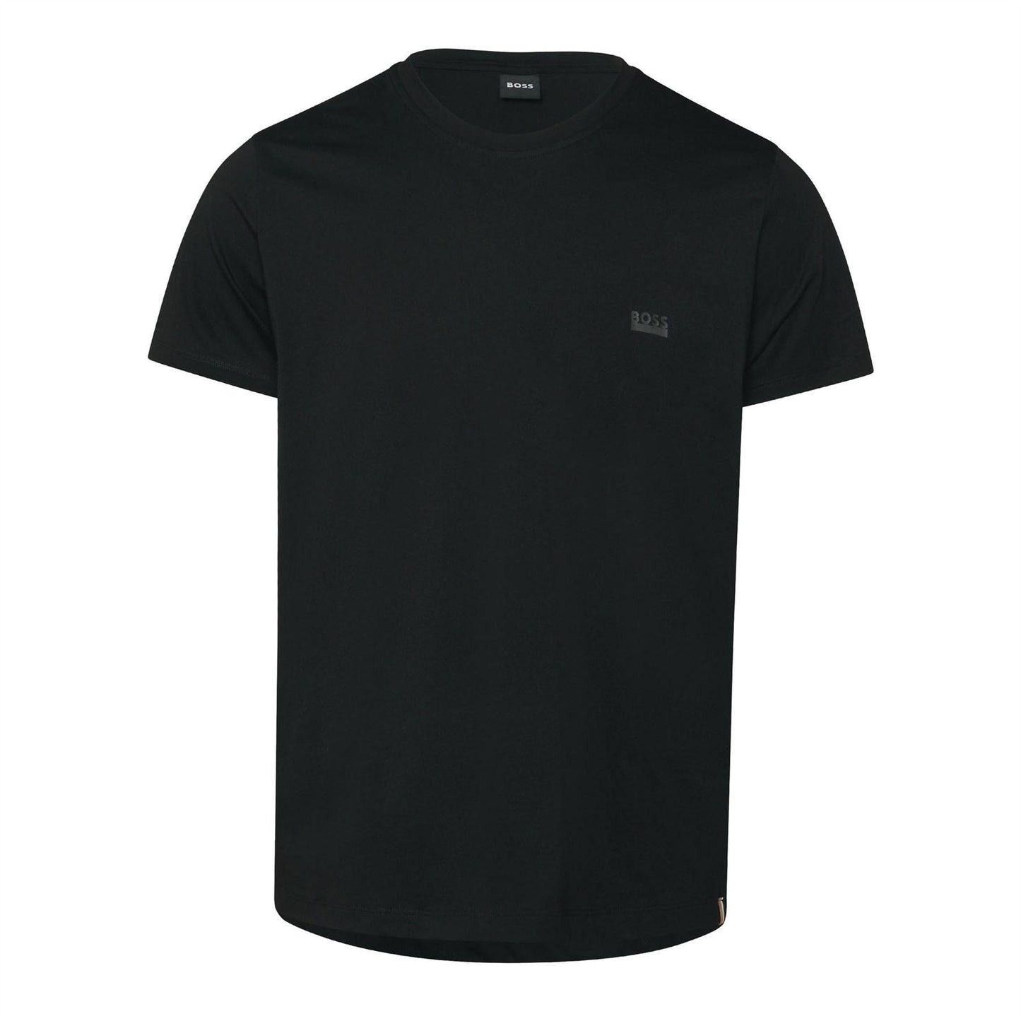 Black - Front - Boss Mens Contrast Logo Cotton Regular T-Shirt