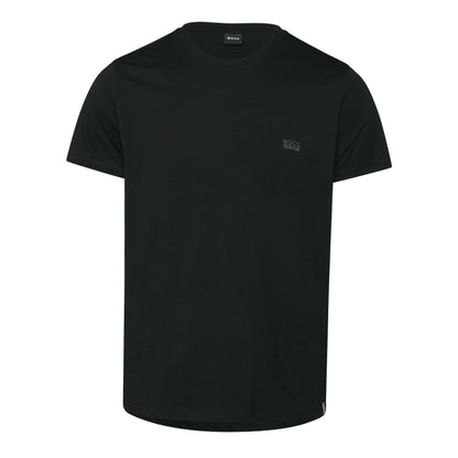 Black - Front - Boss Mens Contrast Logo Cotton Regular T-Shirt