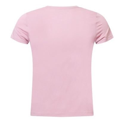 Pink - Back - DKNY Womens-Ladies Logo Crew Neck T-Shirt
