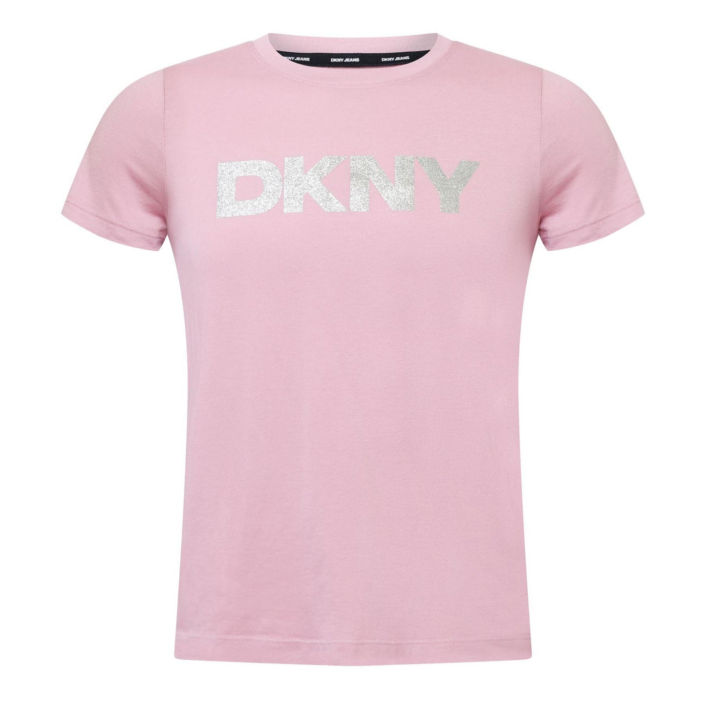 Pink - Front - DKNY Womens-Ladies Logo Crew Neck T-Shirt