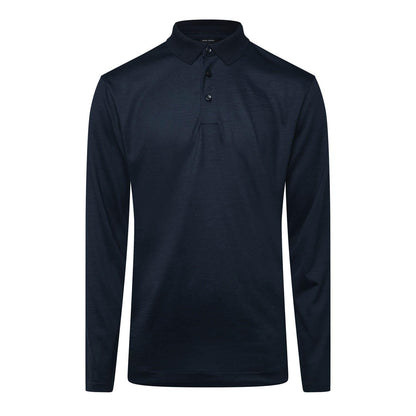 Dark Blue - Front - Hugo Boss Mens H-Pado 110 Long-Sleeved Polo Shirt
