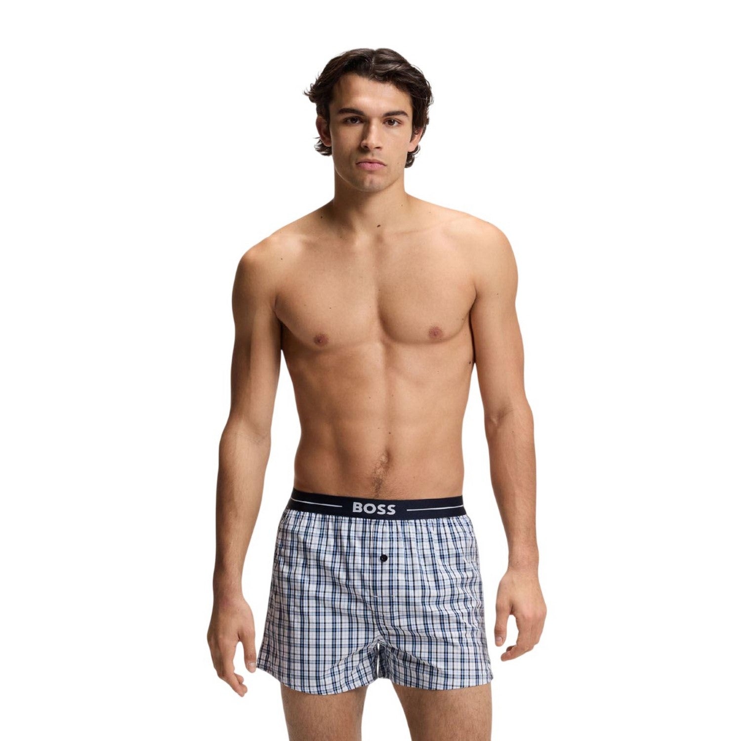 Dark Blue - Lifestyle - Boss Mens Cotton Pyjama Shorts (Pack of 2)