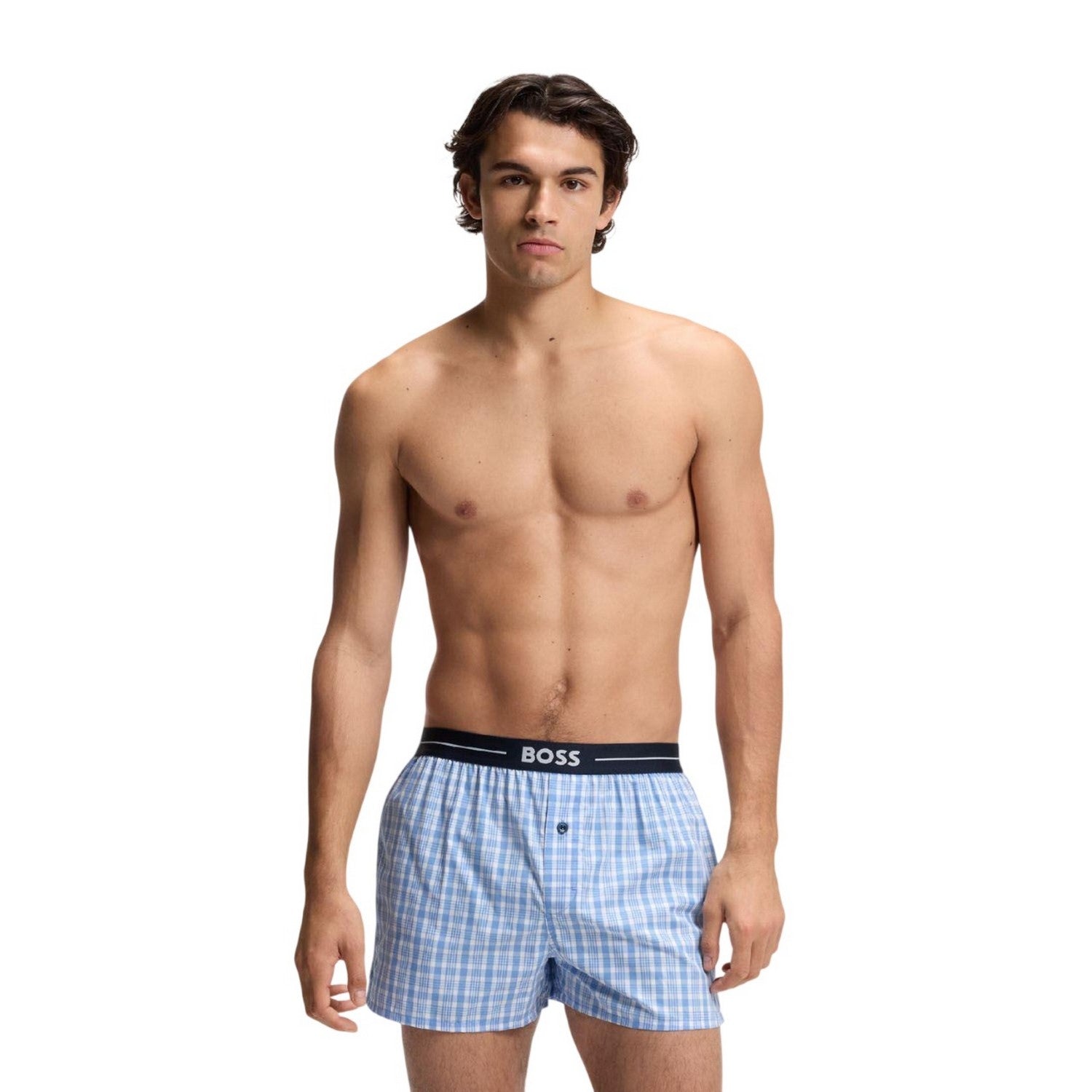 Blue - Lifestyle - Boss Mens Cotton Pyjama Shorts (Pack of 2)