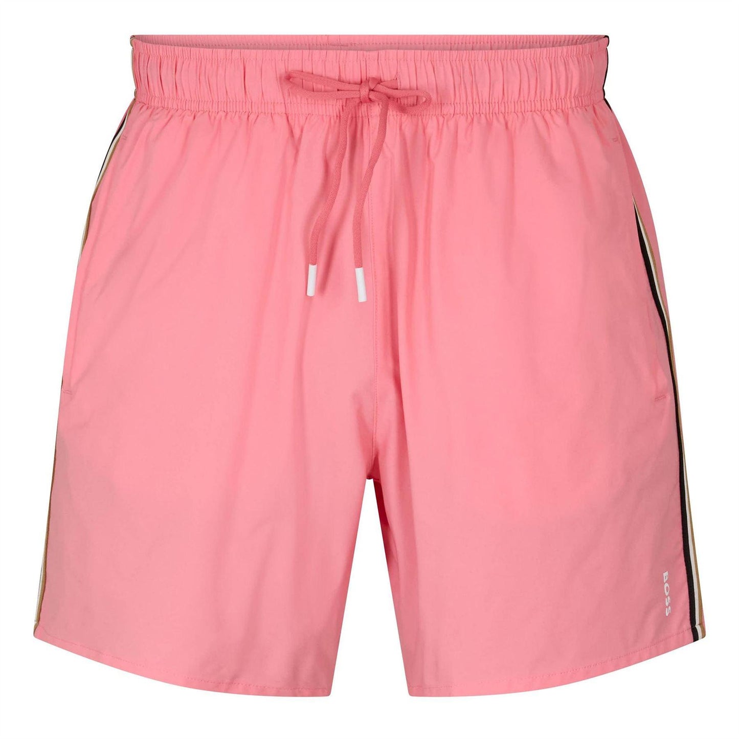 Light Pink - Front - Boss Mens Iconic Logo Swim Shorts