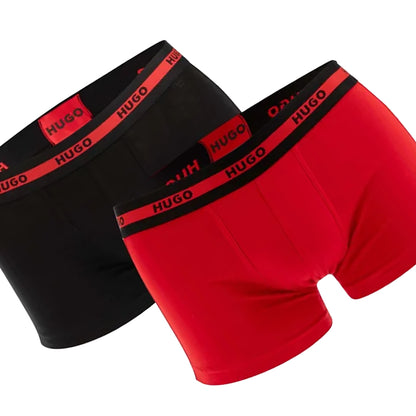 Red-Black - Back - Hugo Mens Boxer Shorts (Pack of 2)