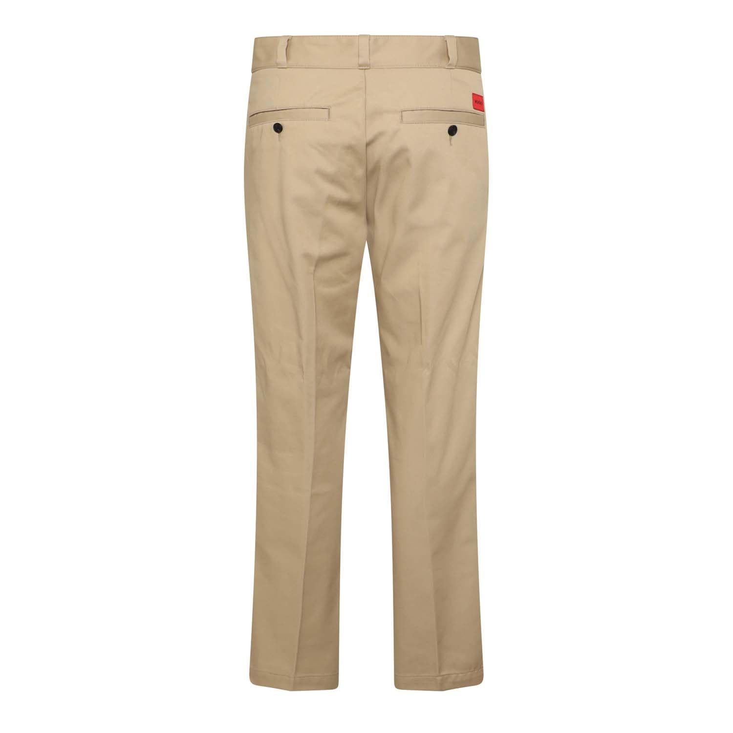 Beige - Back - Hugo Mens Dexter234 Trousers