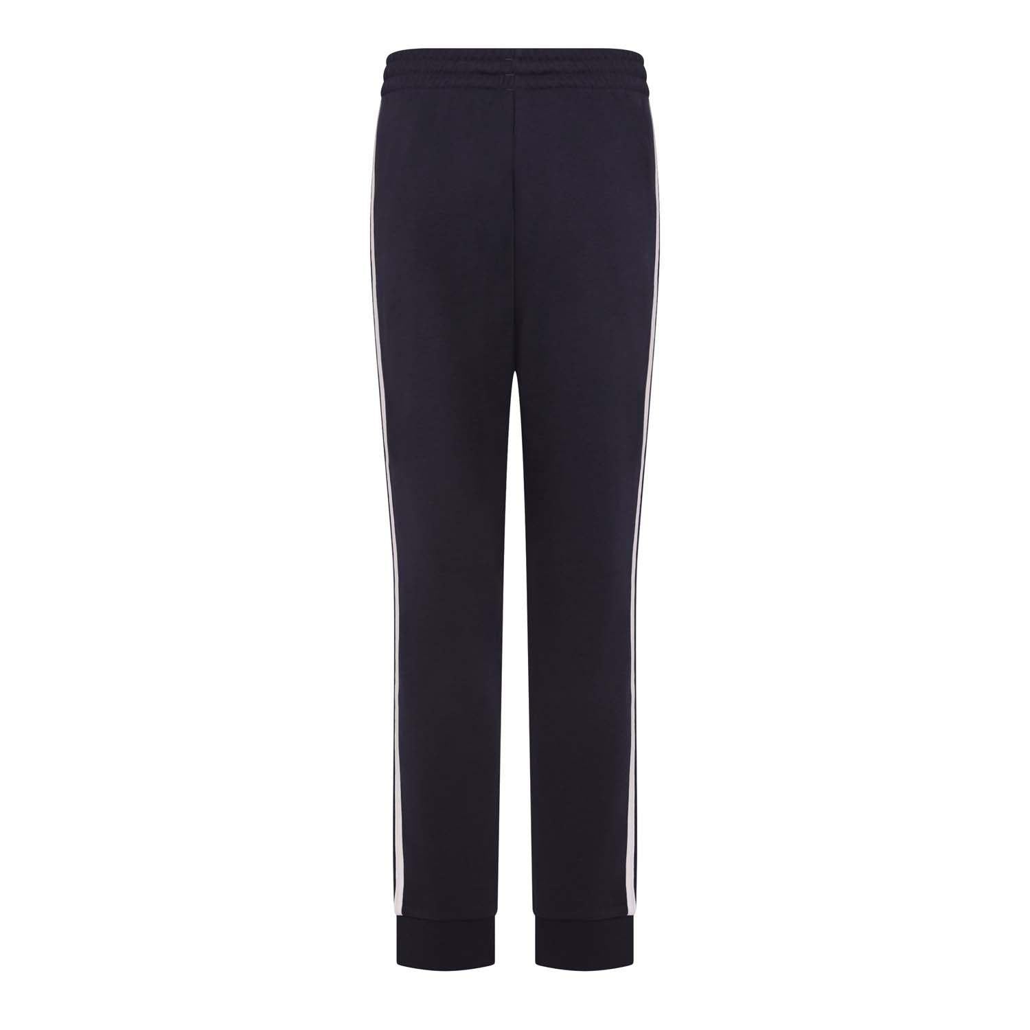 Navy - Back - Adidas Mens Essentials French Terry 3 Stripes Jogging Bottoms