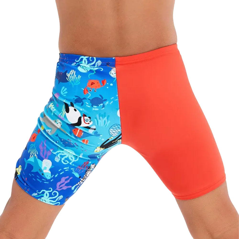 Coral - Back - Speedo Boys Jammer Swim Shorts