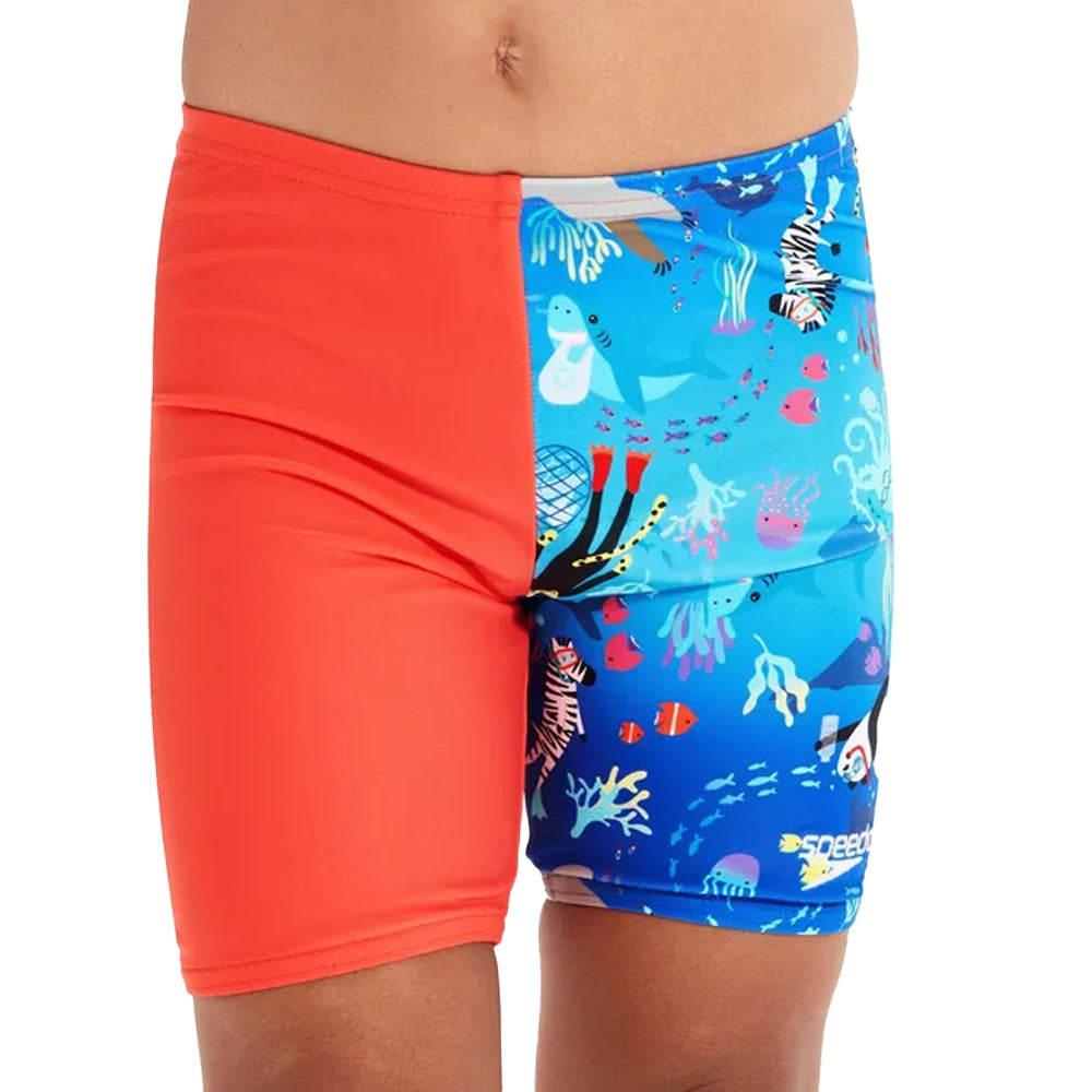 Coral - Side - Speedo Boys Jammer Swim Shorts