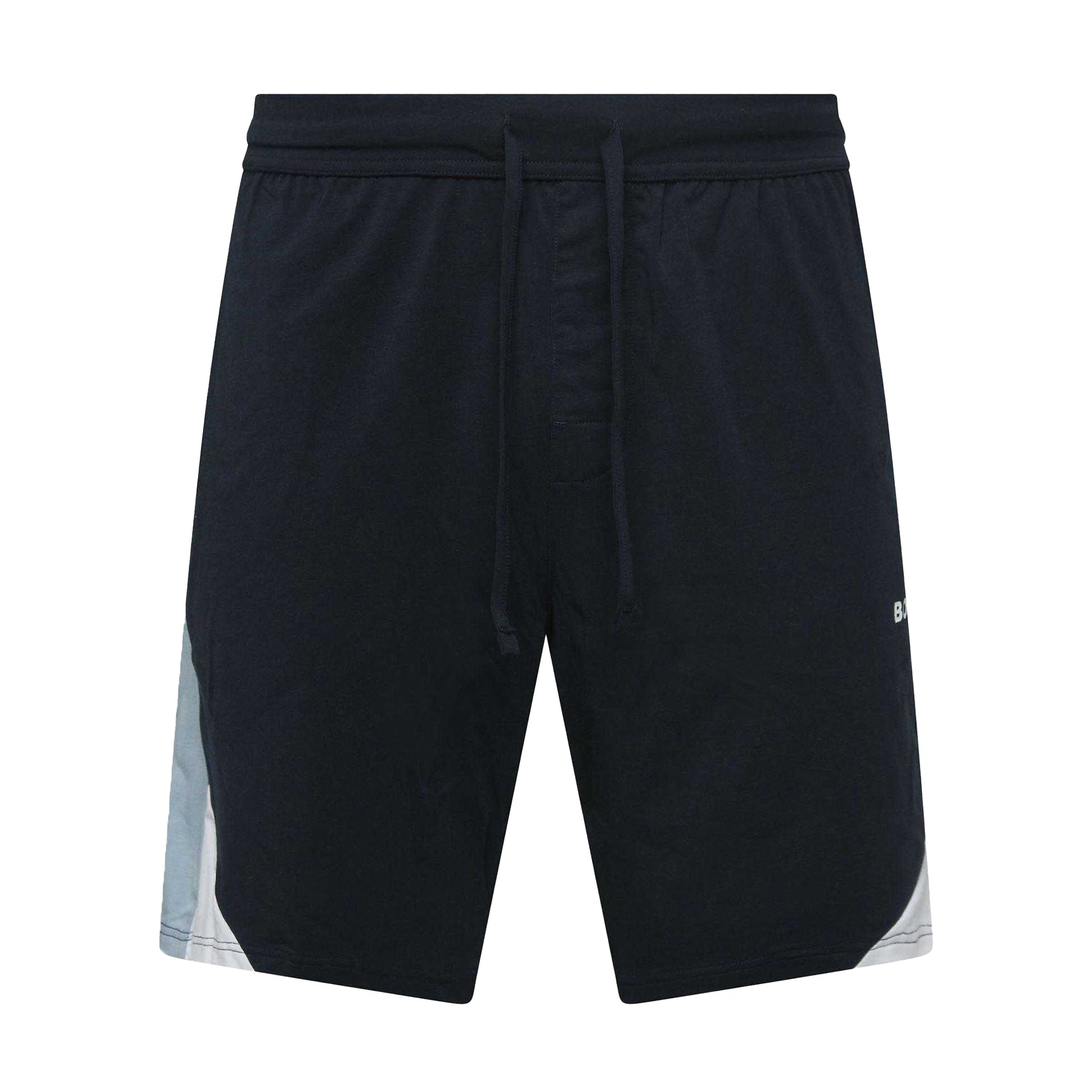 Dark Blue - Front - Boss Mens Balance Cotton Blend Pyjama Shorts
