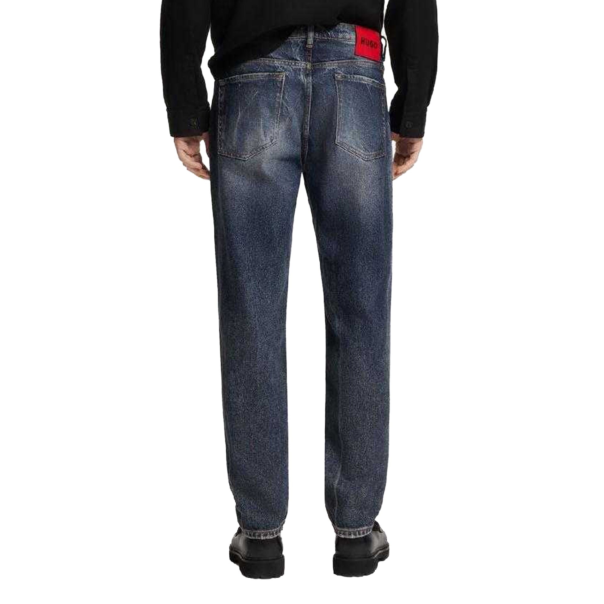 Navy - Back - Hugo Mens 634 Tapered Jeans