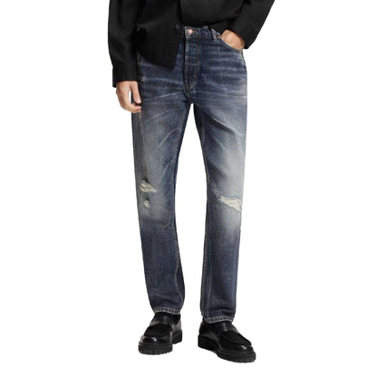 Navy - Side - Hugo Mens 634 Tapered Jeans