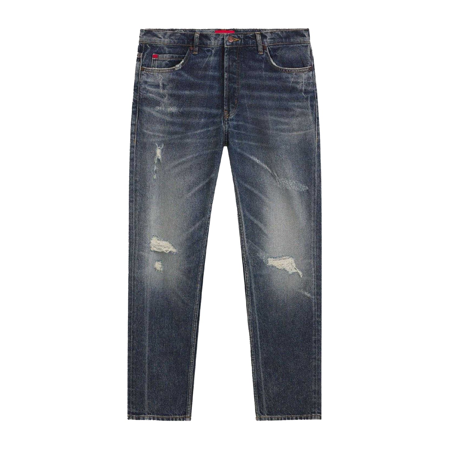 Navy - Front - Hugo Mens 634 Tapered Jeans