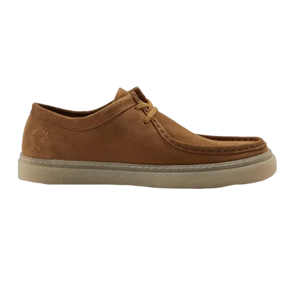 Tan - Back - Fred Perry Mens Dawson Suede Low Trainers