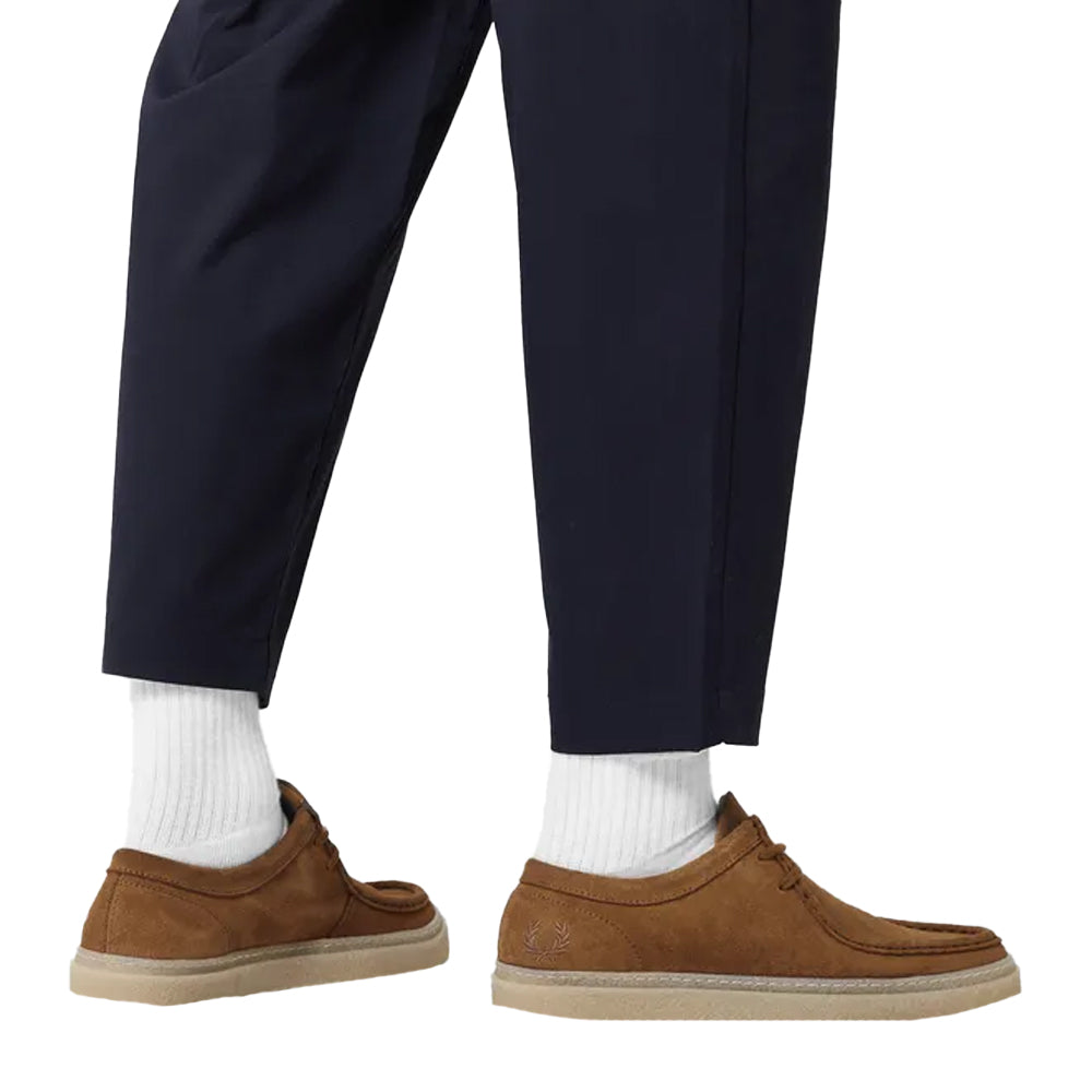 Tan - Side - Fred Perry Mens Dawson Suede Low Trainers