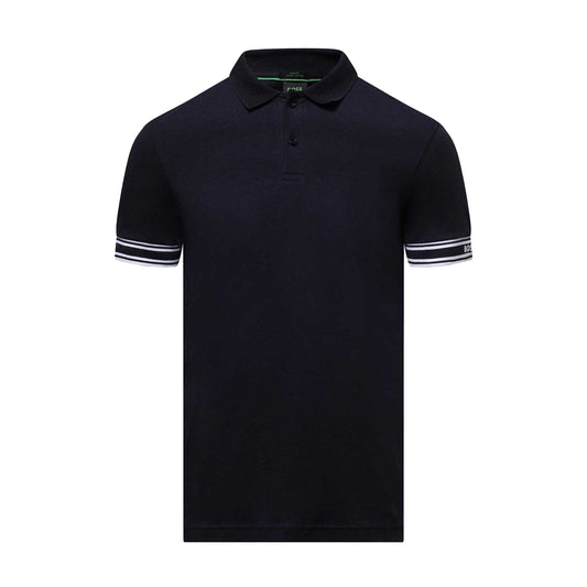 Dark Blue - Front - Boss Mens Zone Stripe Cuffed Slim Polo Shirt