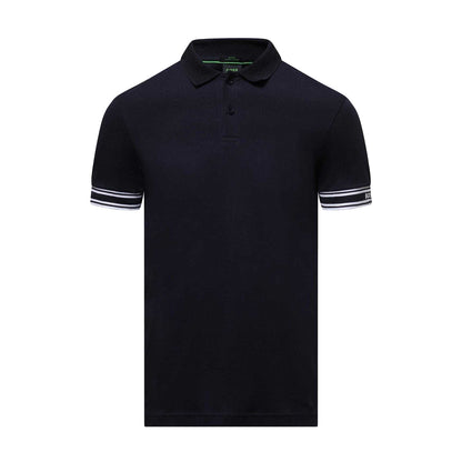 Dark Blue - Front - Boss Mens Zone Stripe Cuffed Slim Polo Shirt