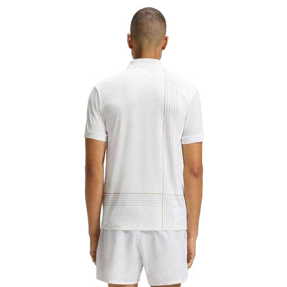 White - Back - Boss Mens Checked Quick Dry Slim Polo Shirt