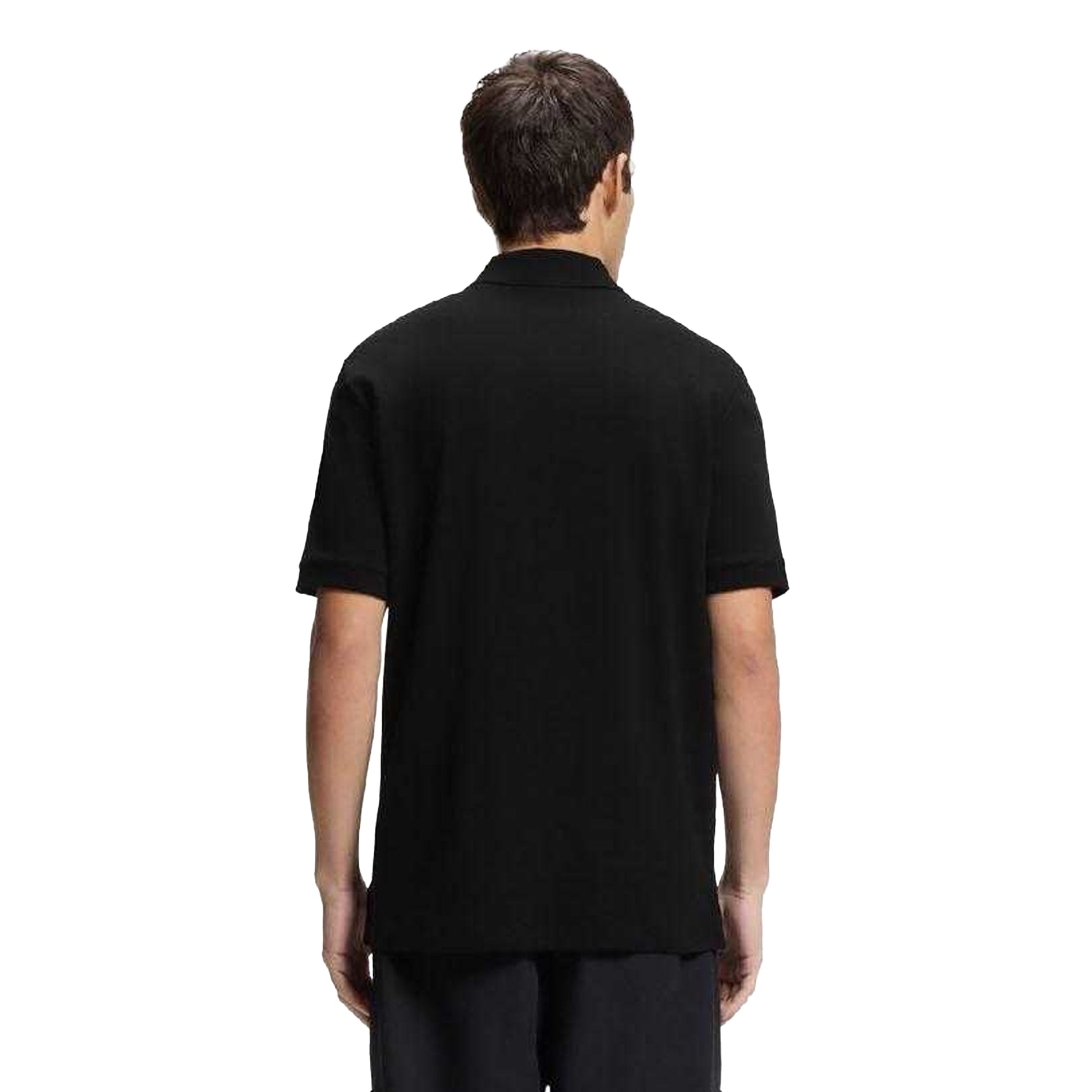 Black - Back - Hugo Mens Dalomino Contrast Logo Polo Shirt