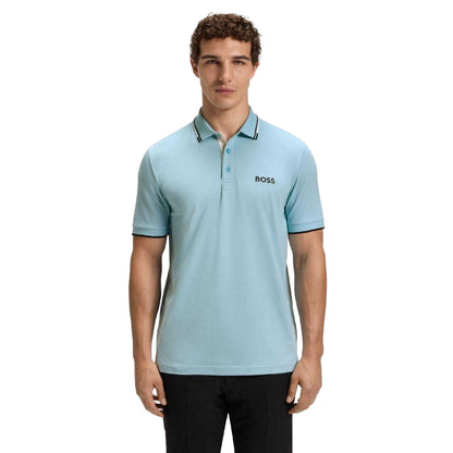 Blue - Side - Boss Mens Paddy Pro Pique Regular Polo Shirt