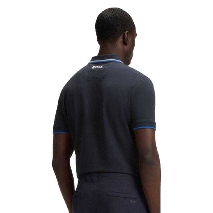 Dark Blue - Back - Boss Mens Paddy Pro Pique Regular Polo Shirt